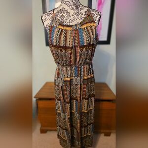 Rouge! Geometric Patterned Midi Dress